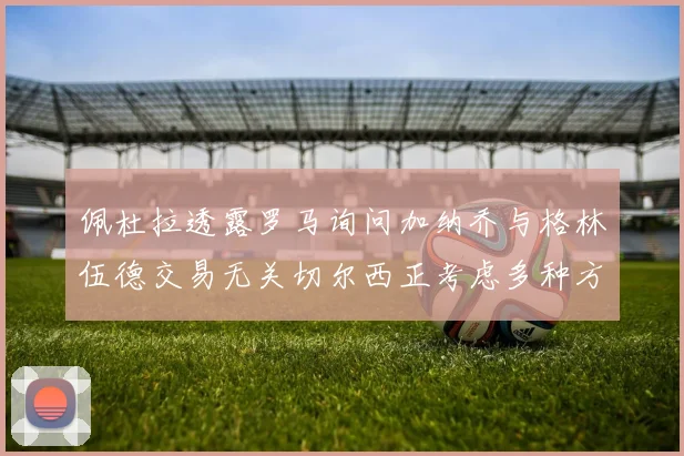 佩杜拉透露罗马询问加纳乔与格林伍德交易无关切尔西正考虑多种方案